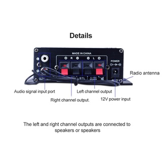 Amplificador Ak380/370/270/170 Áudio bluetooth 5.0 Amplificador De Som Portátil 2-channel Para Carro giggle01.br (7)