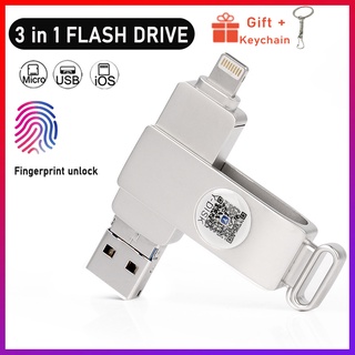 3 Em 1 Metal USB 3.0 OTG drive 1TB Flash Drives 512GB Para iPhone/iPad 128GB pendrive Android Phone/PC pen (1)