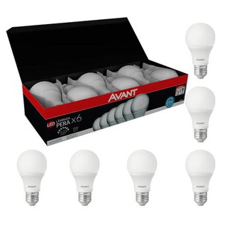 Kit 6 Lâmpadas Led Bulbo 9w Bivolt Luz Branca 6500k 806 Lumens Avant - Alta Qualidade - Luxo