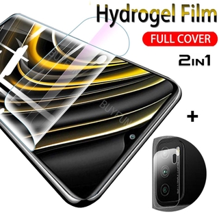 2 In 1 Flexible Camera Film for Xiaomi Poco M3 Hydrogel Film Front Water Gel Soft Film Protector
