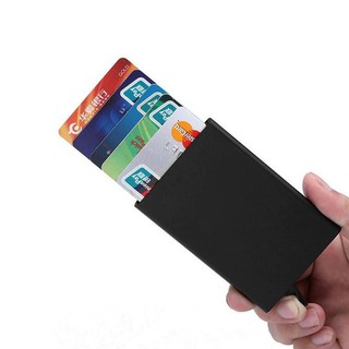 Porta Cartão de Crédito Case c/ Sistema de Ejeção Pequeno Compacto Ultra Slim Aço Resistente