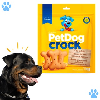 Petisco para Cachorro Biscoito para Cães PetDog Crock Super Premium - Raças Médias e Grandes - 1 Kg (1)