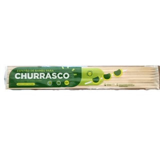 Espetão de Bambu 50cm c/8un Natural Produtos Churrasco