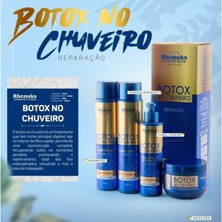 Kit Botox no Chuveiro - 4 Itens - Shampoo + Condic. + Leave + Máscara - Rhenuks