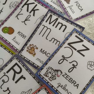 Alfabeto 5 tipos de letras (inclusão da libras) - Decoração sala de aula e recurso pedagógico