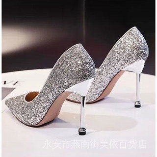 Sapatos De Casamento De Cristal Sapatos De Noiva 2021 Prata