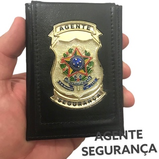 Carteira Porta Funcional Agente Segurança - Couro Legítimo - C/ NF.