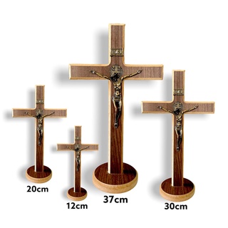 Crucifixo São Bento Parede e Mesa Madeira 30cm