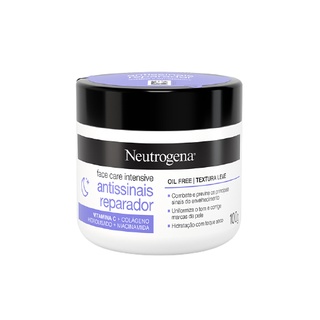 Neutrogena reparador creme 100g roxo oil free colágeno vitamina C noturno hidratante antissinais