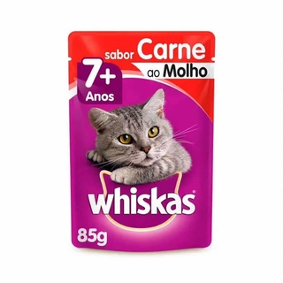 Whiskas Sache Gatos Adultos 7+ Carne Ao Molho 85G