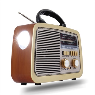 Rádio Retro Vintage Bluetooth Am Fm Usb Aux Sd Caixa de Som Recarregável Antena Analogico (1)