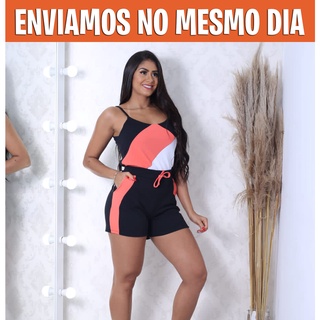 Conjunto Feminino Malha Crepe MODELO EXCLUSIVO Com Bolso Alcinha Moda Verão VARIAS CORES