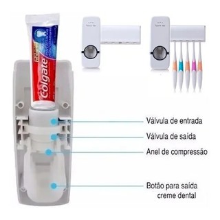 Dispenser Aplicador Creme Dental Pasta Dente Suporte Escovas (4)