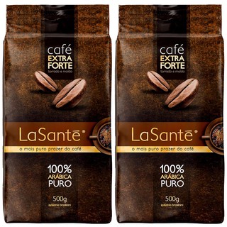 Kit Com 2 Café La Santè Torrado E Moído 100% Arábica Extra Forte Á Vácuo Embalagem Com 500 Gramas Cada