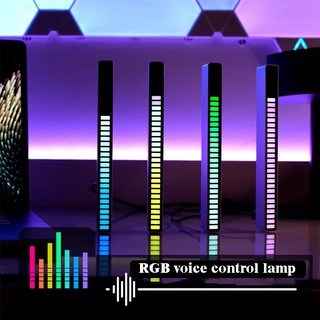 Luz ambiente musical novíssimo indicador de nível musical de 32 bits controle de som espectro de áudio display de luz RGB barra de luz de pulso LED (4)