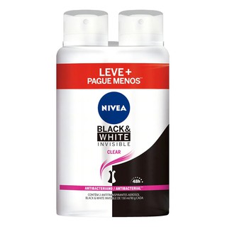 Desodorante Nivea Invisible Black & White Feminino Aerosol 150ml com (02 unidades) Kit promopack
