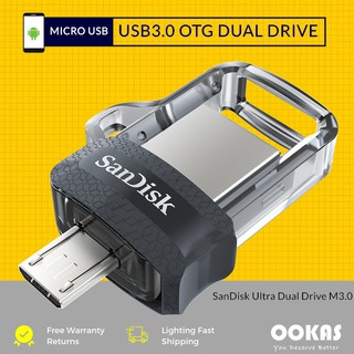 SanDisk Ultra Dual M3.0 16 Gb/32/64/128 USB Flash Drive Pendrive OTG (1)