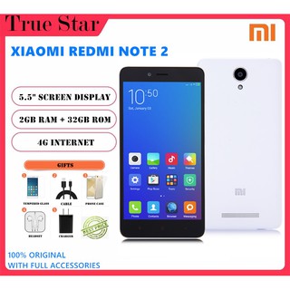 Xiaomi Redmi Note 2 Original 2GB + 32GB Acessórios completos 95% novo telefone usado Smartphone