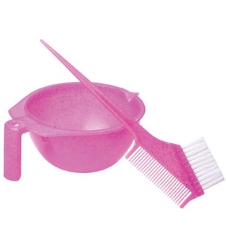 kit tintura para pintar o cabelo cumbuca pente/pincel rosa com glitter (3)