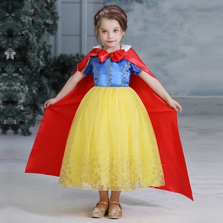 Wfrv Vestido Girls Snow White Dress Birthday Party Cosplay Costume Froen Anna Elsa Fancy Girls Halloween Dress (2)
