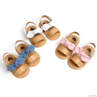Babyshow Verão Meninas Do Bebê Arco Primeiros Socorros Sapatos De Fundo Macio Meninas Da Criança Do Bebê Sandálias