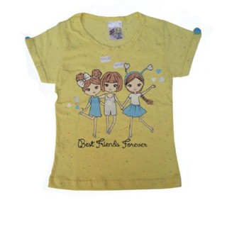 Camiseta Infantil Feminina manga curta Verão com detalhe nas mangas (4)