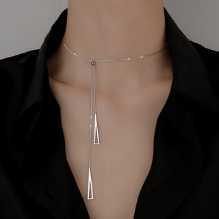 Moda Prata Triângulo Pingente Clavícula Cadeia Colar Para As Mulheres Presentes Jóias