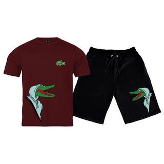 Conjunto De Camiseta + Bermuda Masculino Lacoste Variedade De Cores
