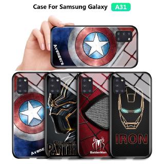 Capa De Celular Dura Para Samsung Galaxy A21S A31 A01 A11 M11 A51 A71 Capa de telefone Marvel de vidro temperado tampa traseira Capinha Cases (1)
