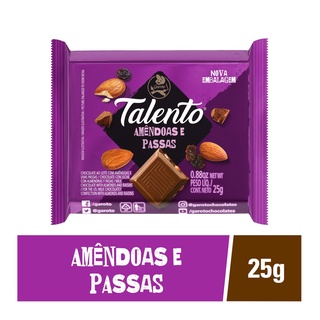 Chocolate Talento com Amêndoas e Passas 25g