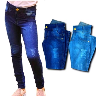 Calça Jeans feminina cintura alta Juvenil ( tamanho 10, 12 , 14 e 16 anos)