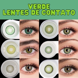 UYAAI 2pçs/1 Par Lentes De Contato Coloridas Naturais Para Olho Série Verde (2)
