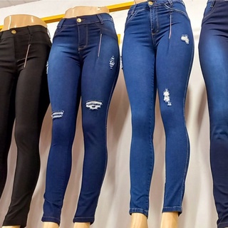 kit de 3 calcas femininas jeans com lycra e cintura alta (9)