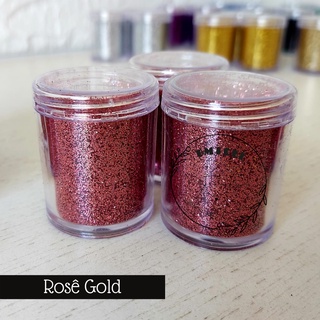Glitter Comestível 8g - Decoração de Bolos - Cor Rose Gold