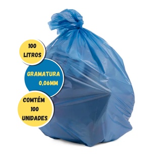 Saco De Lixo Azul 100 Litros c/100 Unidades
