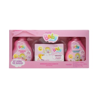Kit Hora do Banho Baby Muriel MENINA Shampoo + Condicionador + Sabonete
