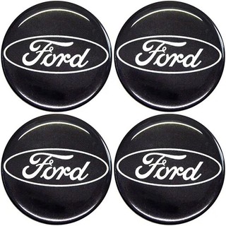 4 Emblema Adesivo Calota Ford Ka Fiesta Resinado Preto 48mm