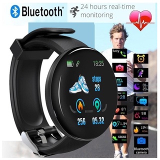 🔥Promotion🔥D18 Smart Watch Redondo à Prova d’Água com Rastreador Fitness / Smartwatch com Bluetooth Masculino