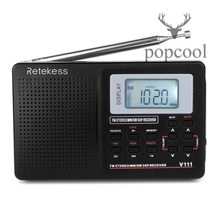 (Em Estoque) Retekess Mw / Fm / Sw Rádio Estéreo 9 Khz Bolso Banda Mundo Digital Tuning Radio Dsp Mini Receptor De Rádio Ao Ar Livre W / Fone De Ouvido Cordão 1.37