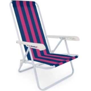 Cadeira de Praia 4 Posições de Aço Dobrável Reclinável Diversas Cores (2)