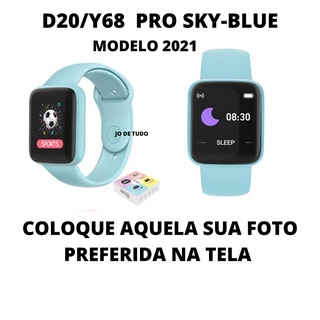 Relogio Inteligente ANDROID-IOS D20 PRO Sky-Blue- Azul Modelo 2021