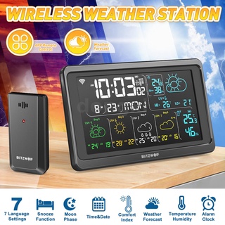 BlitzWolf ® BW-WS04 Estação Meteorológica Inteligente Tempo Real De Temperatura E Umidade Monitonr via tuya Google