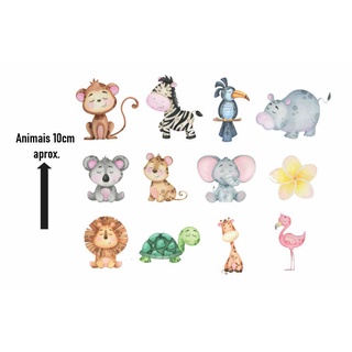 Kit Adesivos Recorte Animais Safari - Adesivo de parede - Decoração quarto infantil - Animais safari