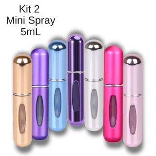 2 Mini Spray Porta Perfume 5ml Recarregáveis