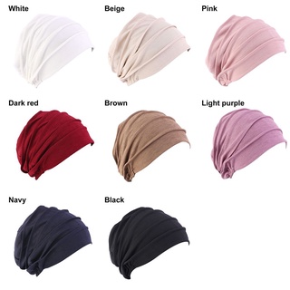 Lonfy Touca / Lenço / Turbante Feminino De Algodão Elástico De Inverno Para Perda De Cabelo / Hijabs / Multicolorido (2)
