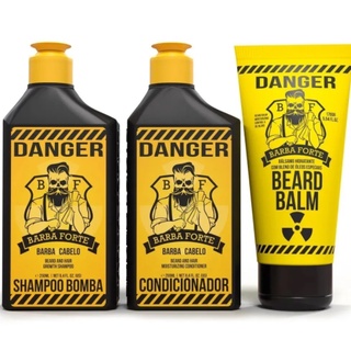 Kit Shampoo Bomba, Condicionador E Beard Balm - Barba Forte
