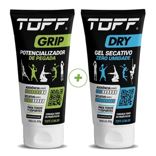 Gel secativo para mãos + Gel potencializador de pegada - Toff Dry + Toff Grip: Ideais para esportes como: Basquete, Beach Tennis, Tênis, Crossfit, Vôlei, golfe, tiro esportivo etc.