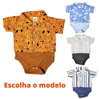 Body Bebê Camisa Social Menino Chique Roupa Bebe Casamento Festa (1)