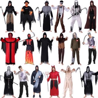cosplay Halloween Traje Adulto Masquerade Horror Qing Dynasty Zumbi Morte Fantasma Roupas