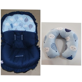 Capa para Bebe Conforto com apoio de pescoço Balões Menino Azul marinho
